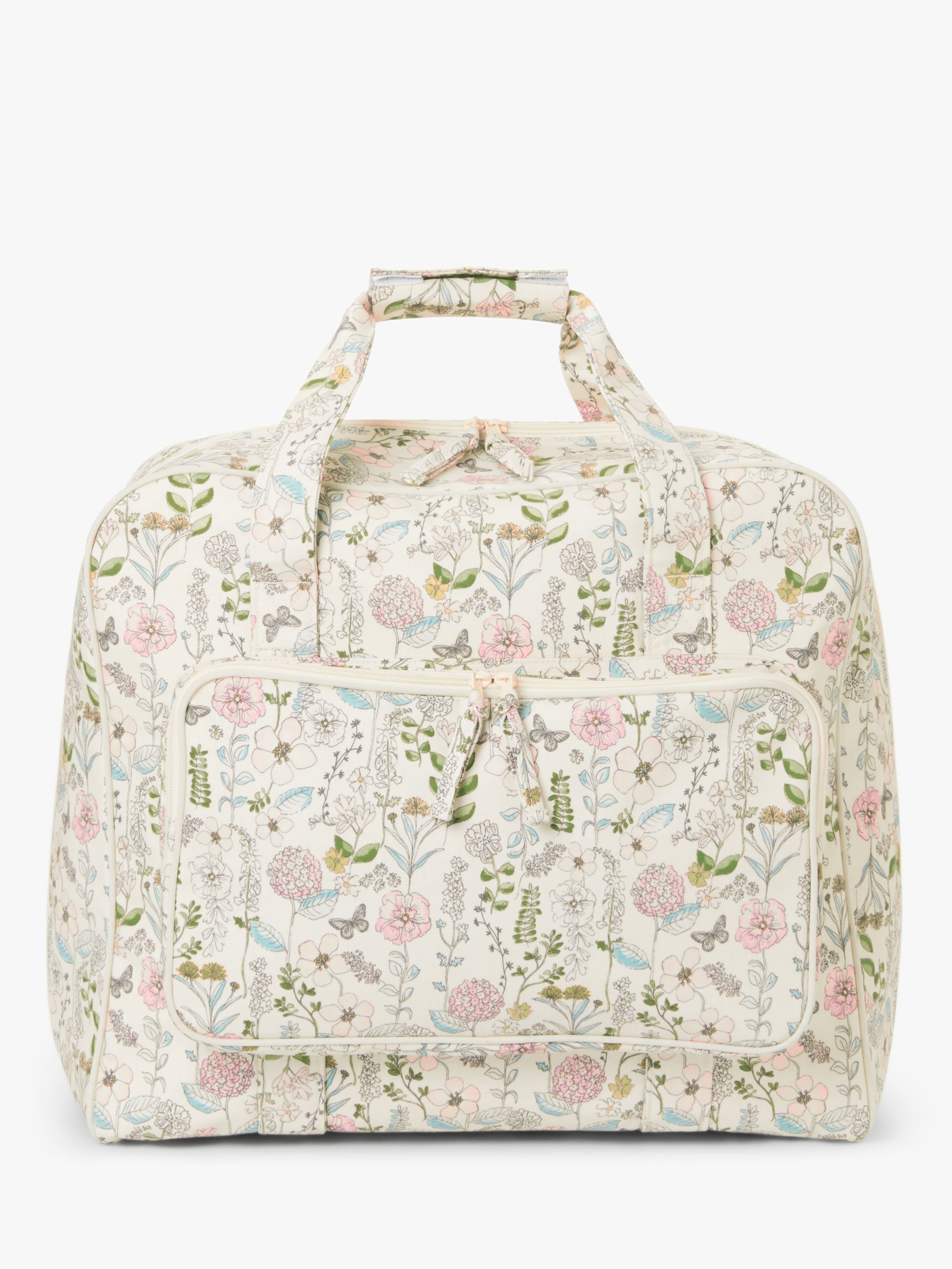 John Lewis & Partners Floral Print Sewing Machine Bag, Cream