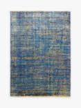 Luke Irwin Hand Knotted Sari Silk Plain Rug, Blue