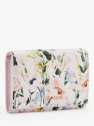 Ted Baker Esma Floral Print Leather Foldover Purse, Pink/Multi