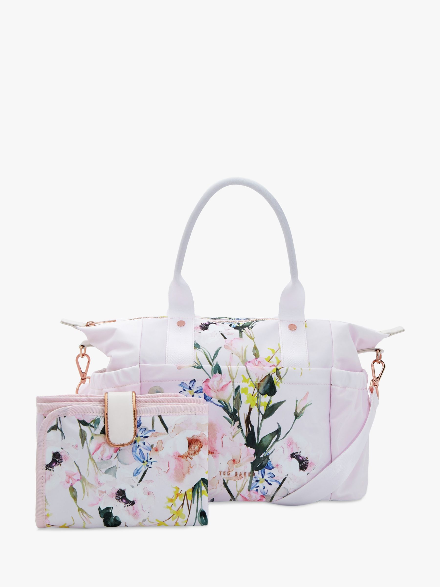 Ted Baker Elizza Floral Print Baby Changing Bag, Pink Nude