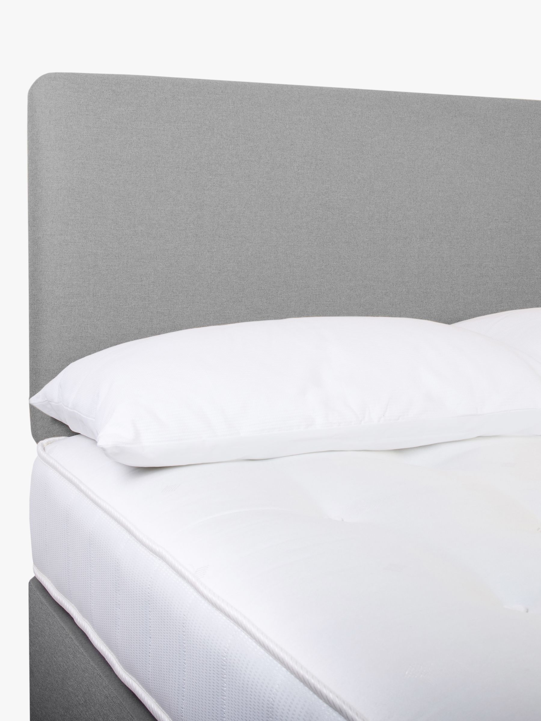 John Lewis Sonning Upholstered Headboard, Small Double, Brushed Tweed Grey