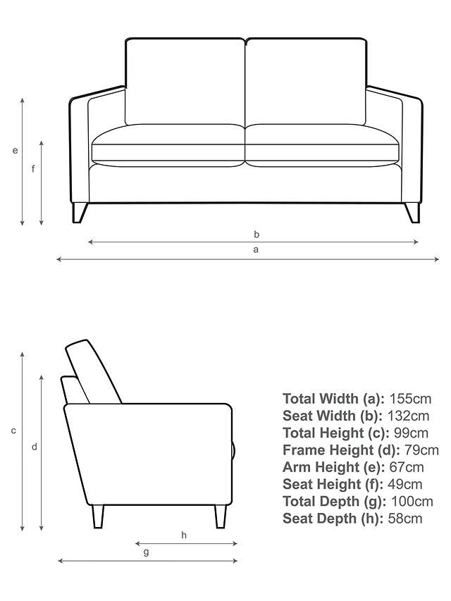 2 Seater Sofa At John Lewis Partners, Sofa Seat Dimensions