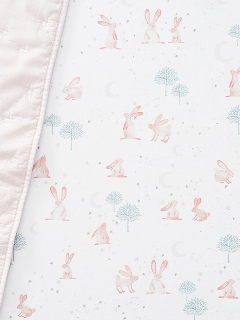 Pottery Barn Kids Organic Cotton Bunny Fitted Cot Sheet 70 X