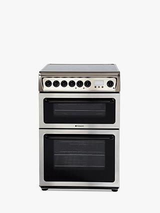 Hotpoint HAE60X S Double Electric Cooker, A Energy Rating, 60cm Wide, Inox