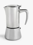 John Lewis & Partners Induction Stovetop Stainless Steel 6 Cup Espresso Coffee Maker, 300ml