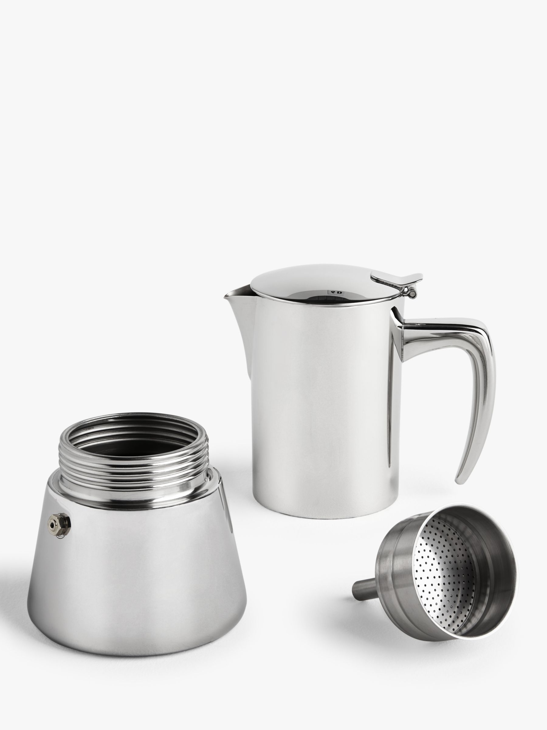 John Lewis Induction Stovetop Stainless Steel 6 Cup Espresso Coffee ...