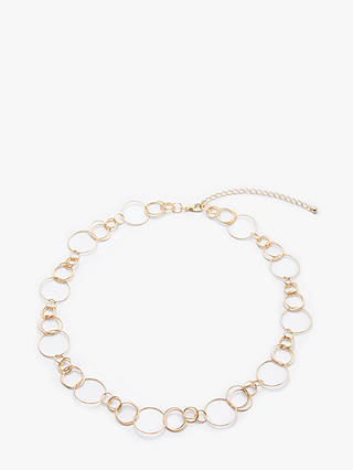 John Lewis & Partners Mini Link Hoop Short Necklace, Gold