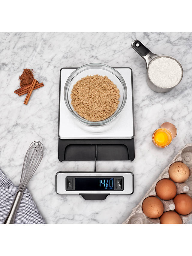 OXO Good Grips Stainless Steel Electronic Digital Kitchen Scale, Silver, 5kg