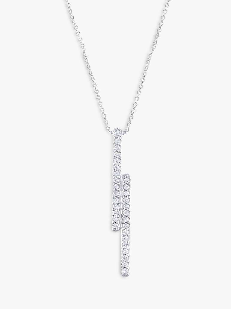 Buy London Road 9ct White Gold Diamond Geometric Pendant Necklace, Silver Online at johnlewis.com