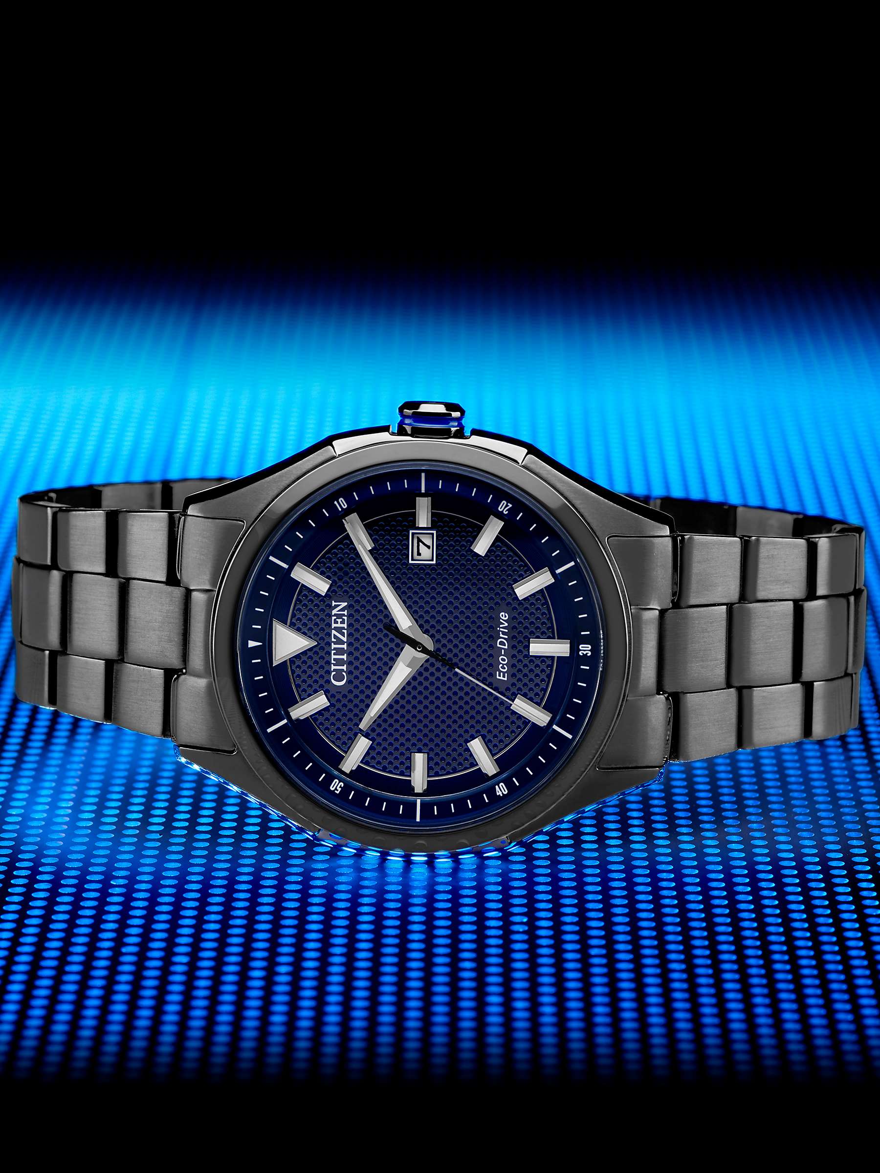 Buy Citizen AW1147-52L Men's Sport Date Bracelet Strap Watch, Gunmetal/Blue Online at johnlewis.com