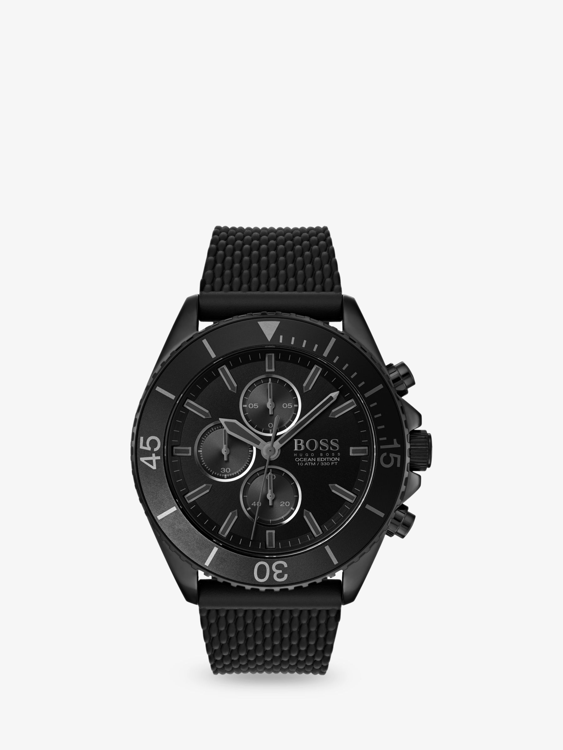 hugo boss ocean edition men's black strap watch