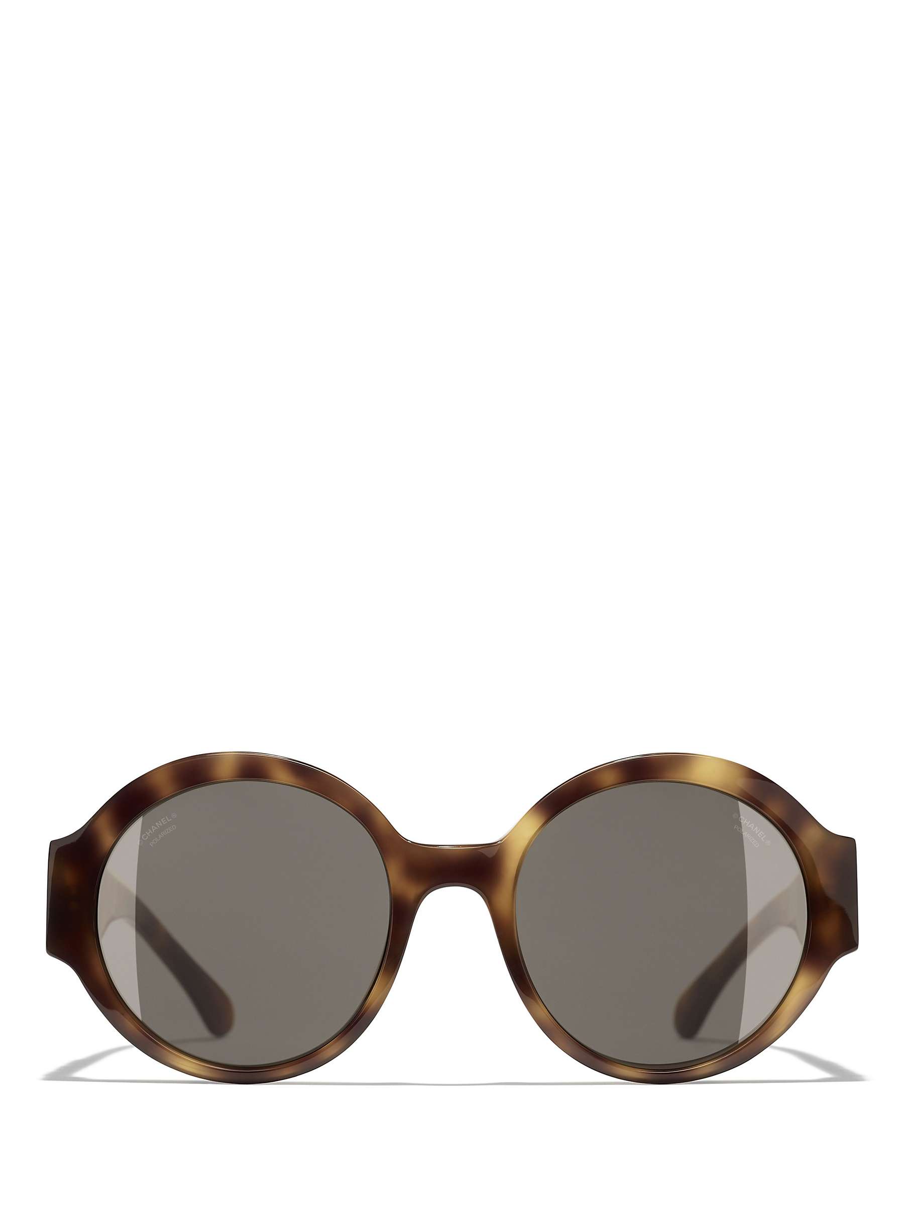 Buy CHANEL Oval Sunglasses CH5410 Havana/Brown Online at johnlewis.com