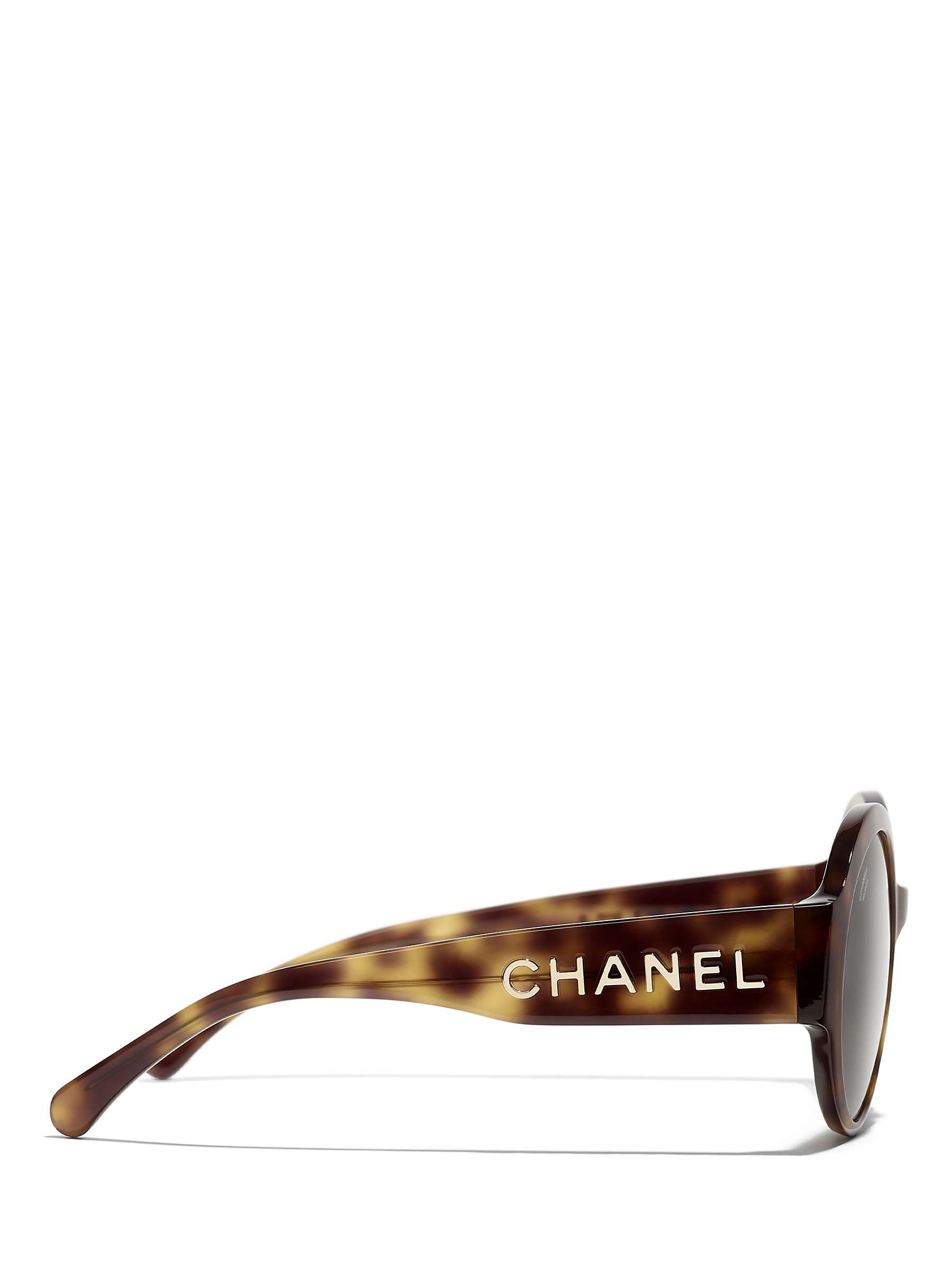 Buy CHANEL Oval Sunglasses CH5410 Havana/Brown Online at johnlewis.com