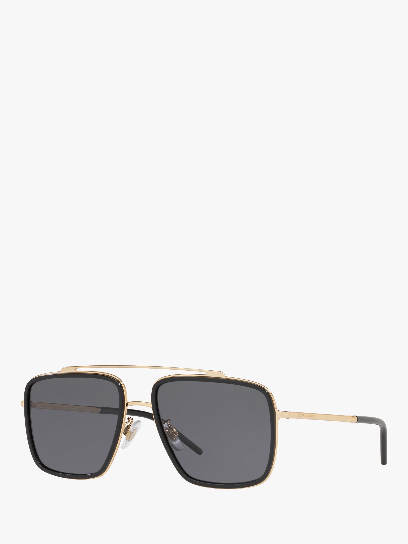 Dolce & Gabbana DG2220 Men's Polarised Square Sunglasses, Gold/Black at  John Lewis & Partners