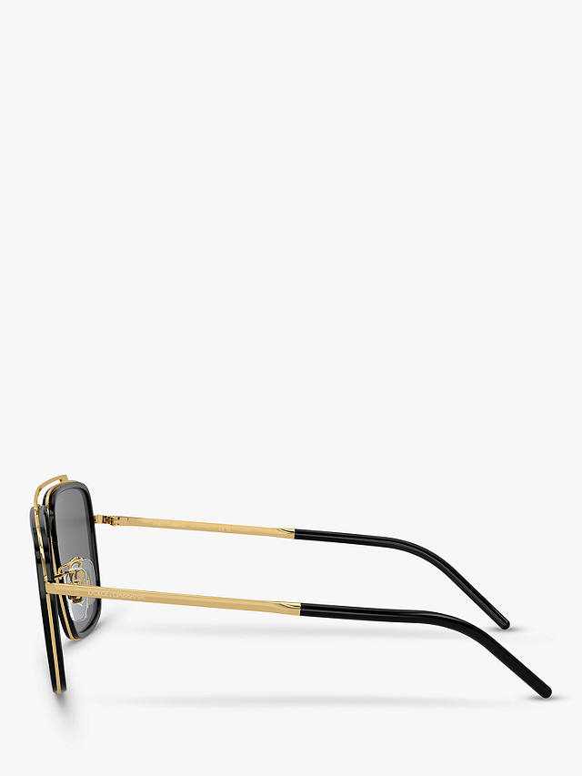 Dolce & Gabbana DG2220 Men's Polarised Square Sunglasses, Gold/Black