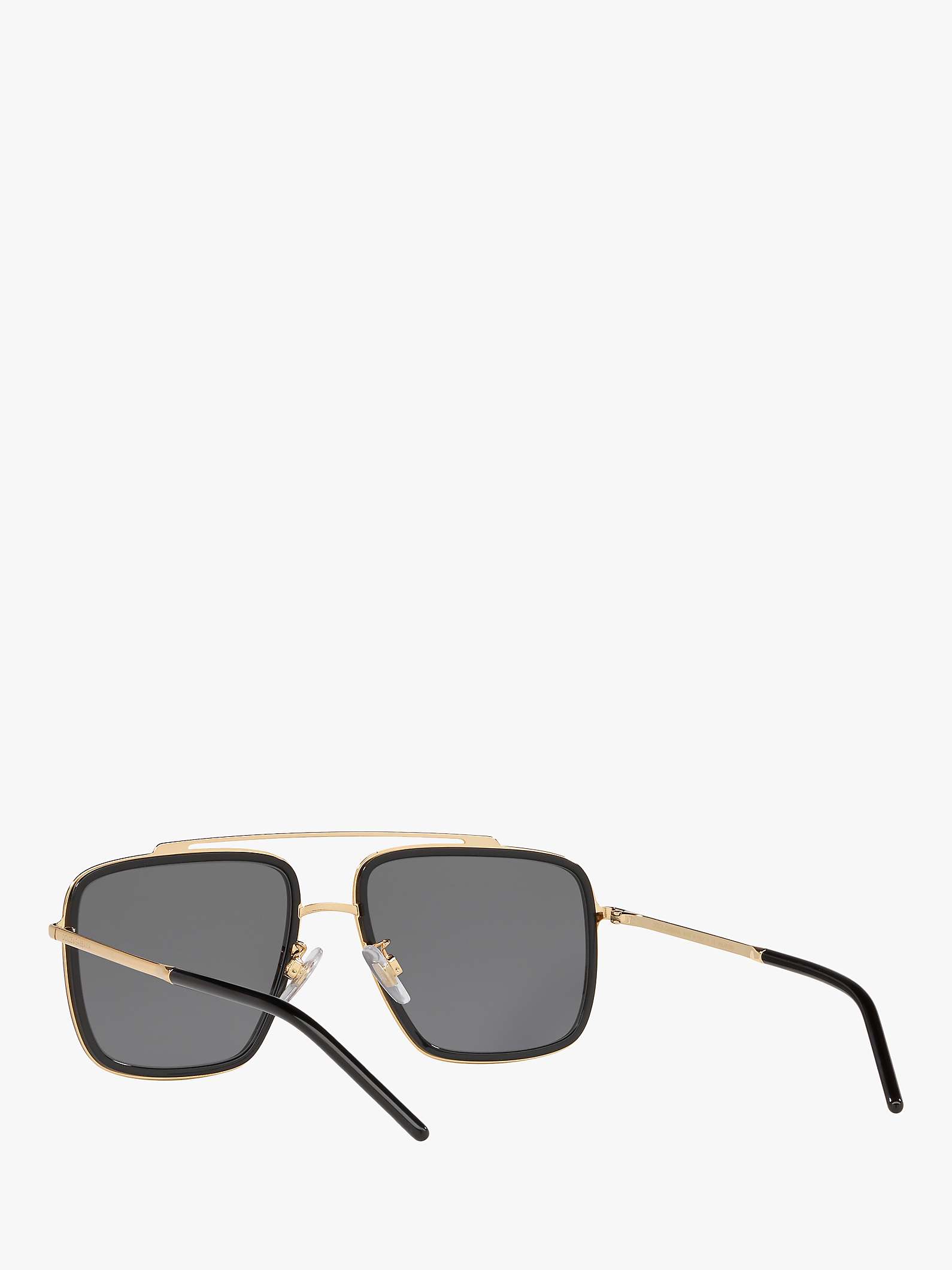 Buy Dolce & Gabbana DG2220 Men's Polarised Square Sunglasses, Gold/Black Online at johnlewis.com