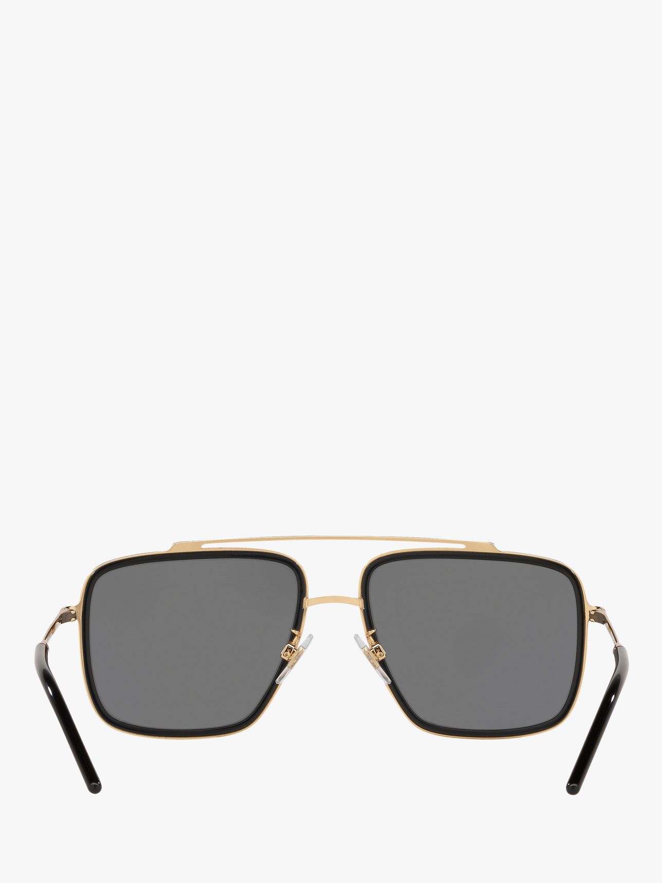 Dolce & Gabbana DG2220 Men's Polarised Square Sunglasses, Gold/Black at ...