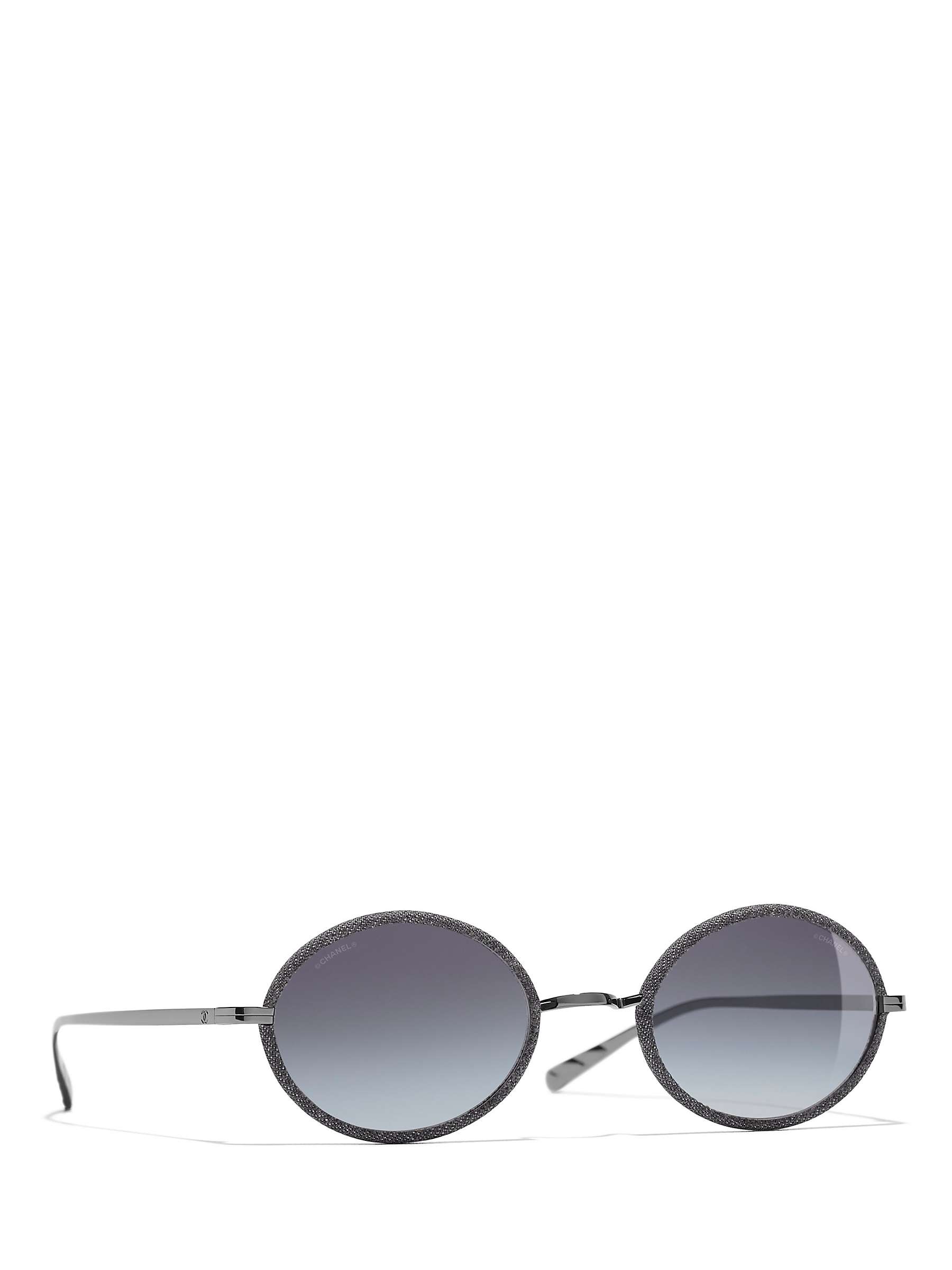 Buy CHANEL Oval Sunglasses CH4248J Silver/Grey Gradient Online at johnlewis.com