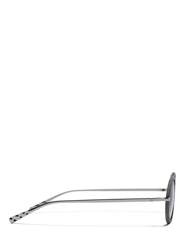 CHANEL Oval Sunglasses CH4248J Silver/Grey Gradient