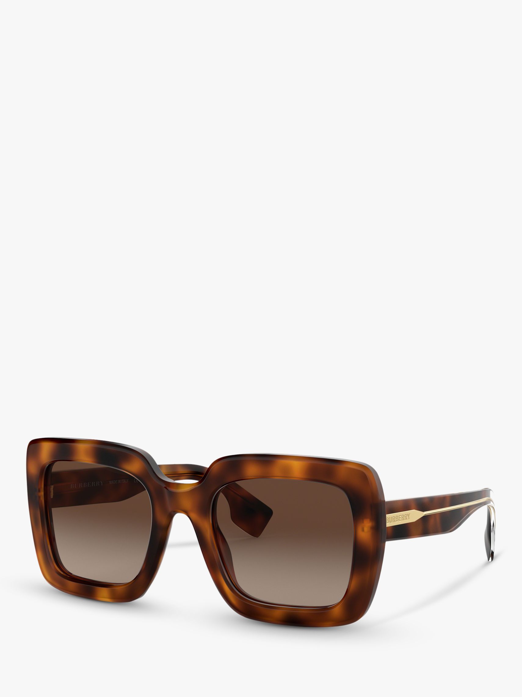Burberry BE4284 Women's Chunky Square Sunglasses, Havana/Brown Gradient