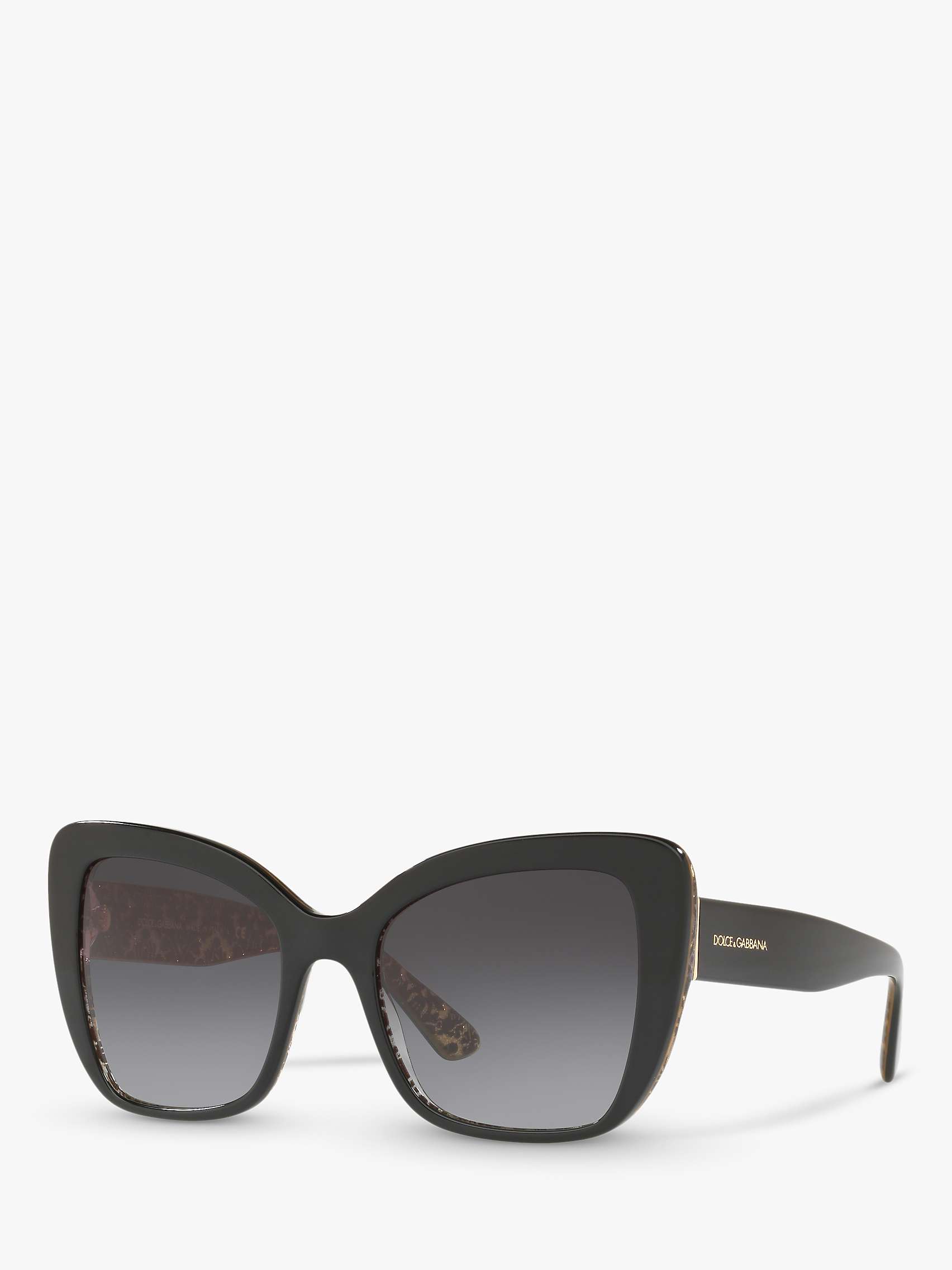 Buy Dolce & Gabbana DG4348 Women's Cat's Eye Sunglasses, Damascus Glitter/Black Online at johnlewis.com