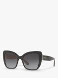 Dolce & Gabbana DG4348 Women's Cat's Eye Sunglasses, Damascus Glitter/Black