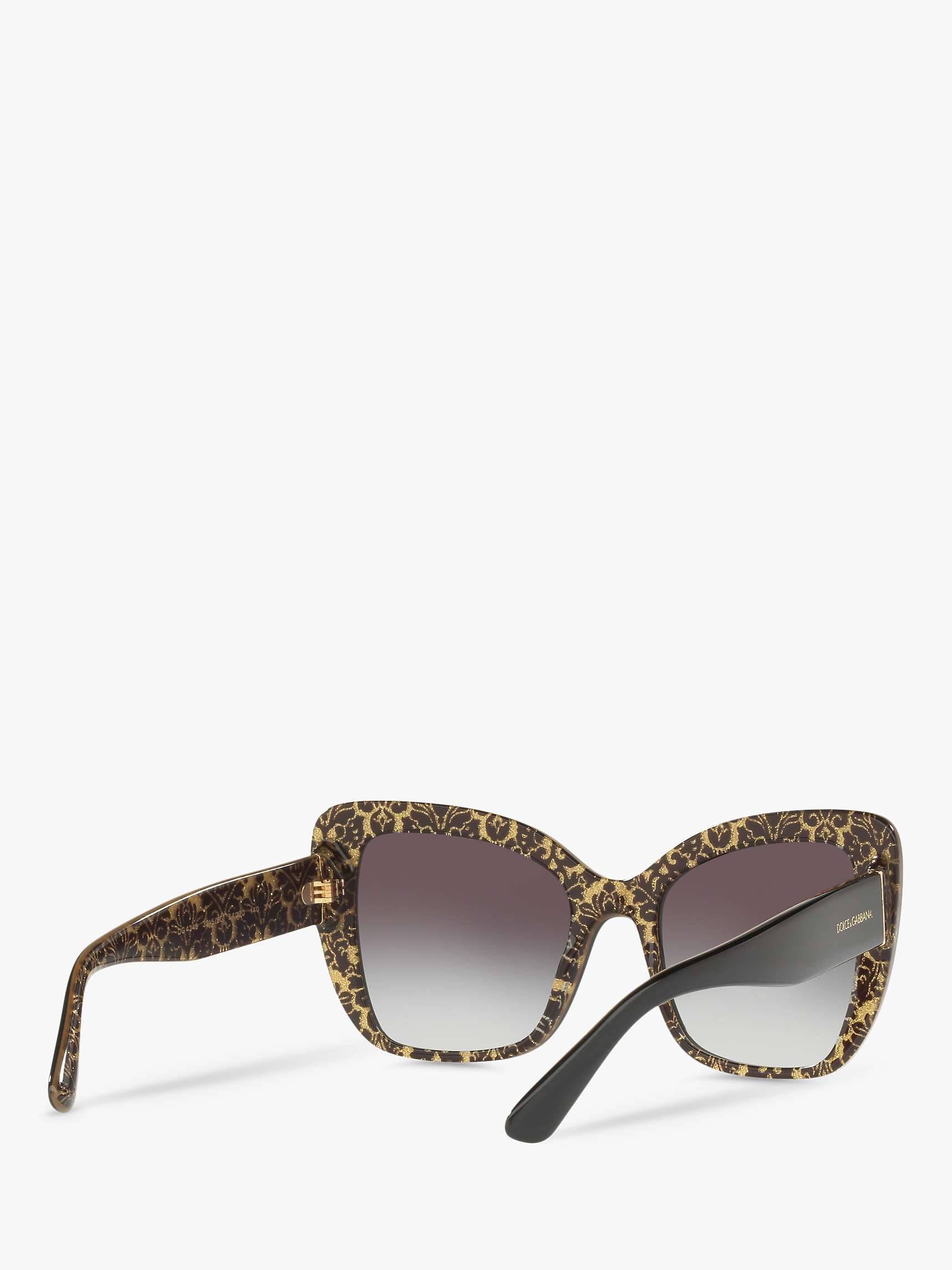 Buy Dolce & Gabbana DG4348 Women's Cat's Eye Sunglasses, Damascus Glitter/Black Online at johnlewis.com