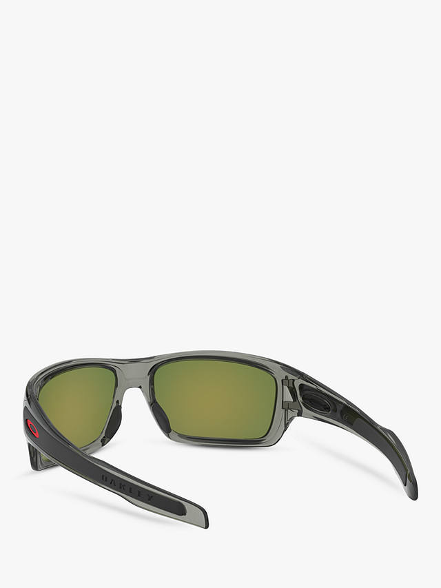 Oakley OO9263 Men's Turbine Prizm Polarised Sunglasses, Grey/Mirror Red