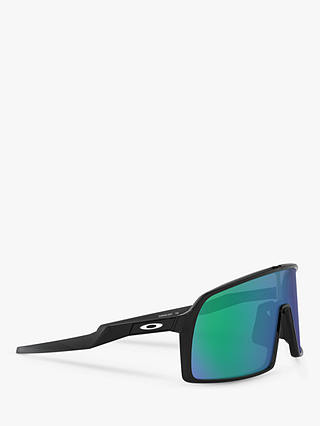 Oakley OO9406 Men's Sutro Prizm Rectangular Sunglasses, Ink Black/Mirror Green