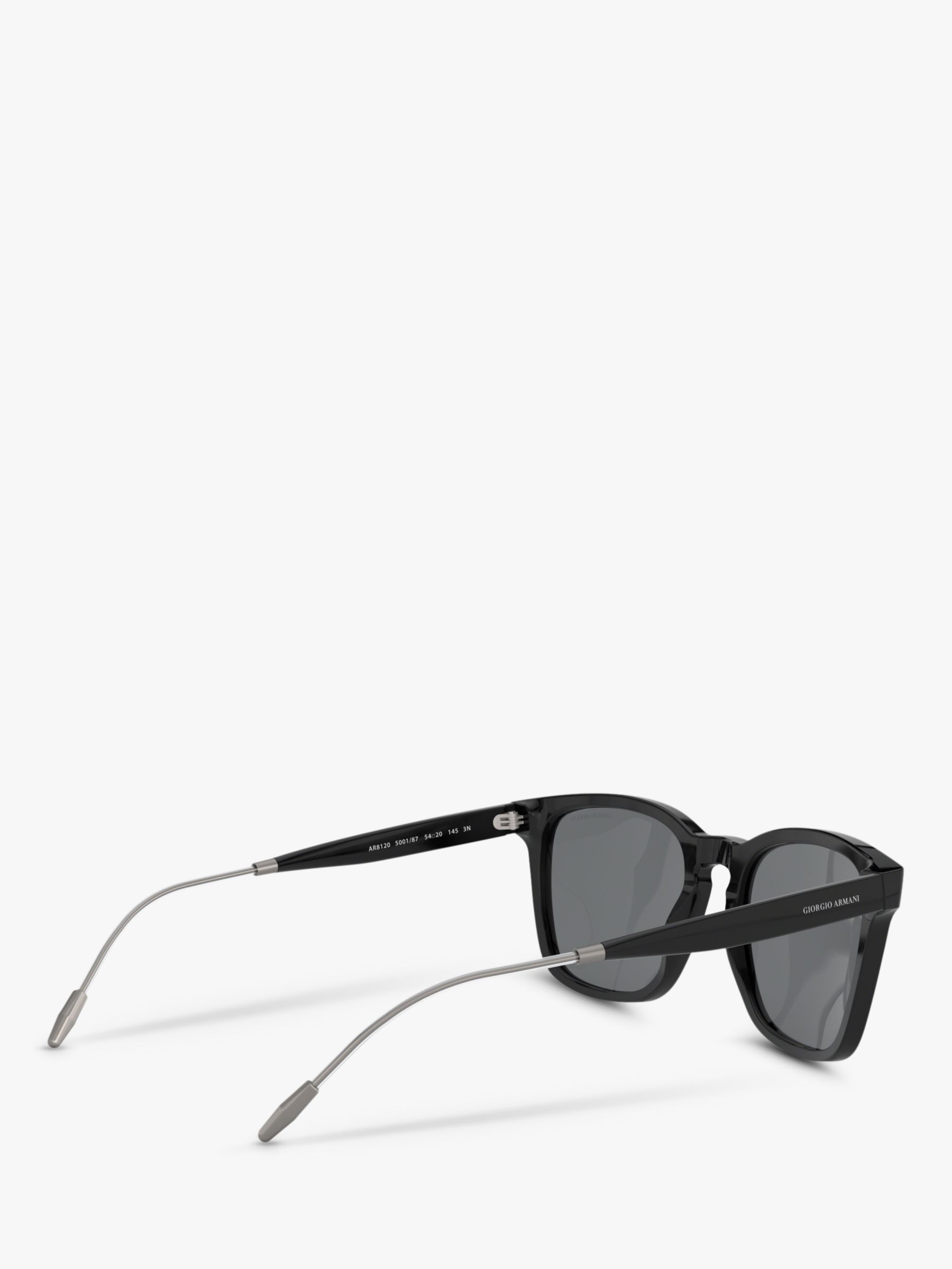 Giorgio Armani AR8120 Men's Square Sunglasses, Black/Grey