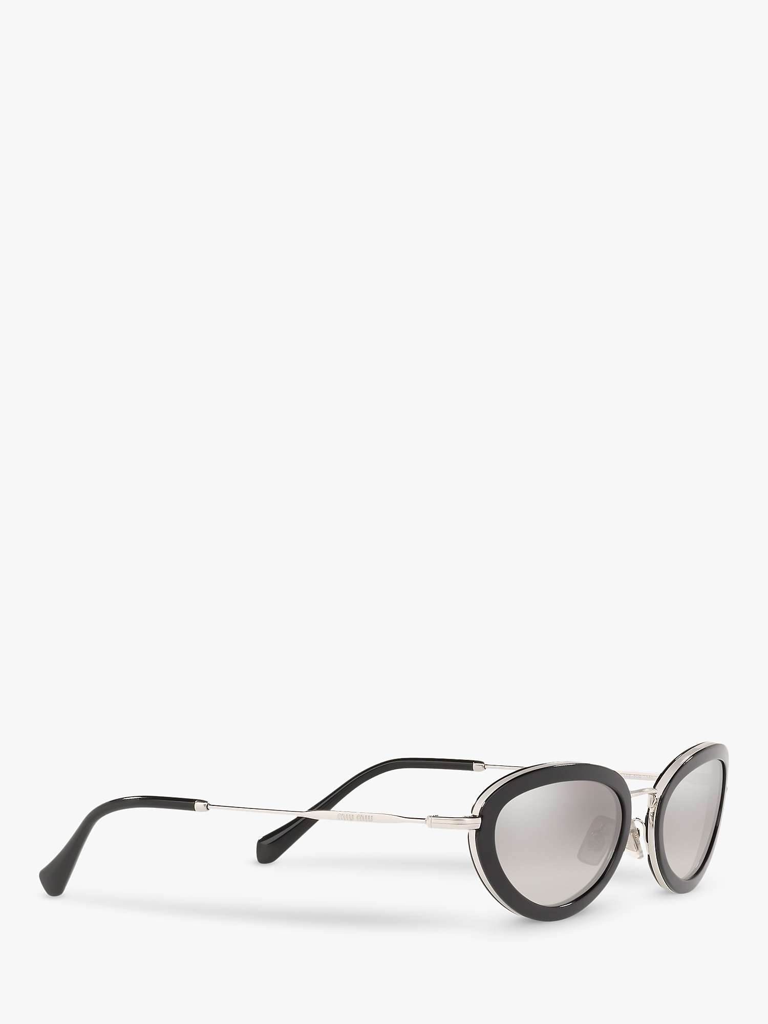Buy Miu Miu MU 58US Women's Oval Sunglasses, Black/Mirror Grey Online at johnlewis.com