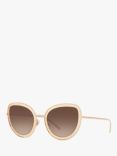 Dolce & Gabbana DG2226 Women's Cat's Eye Sunglasses, Gold/Brown Gradient