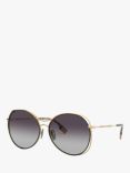 Burberry BE3105 Women's Round Sunglasses, Gold/Black Gradient