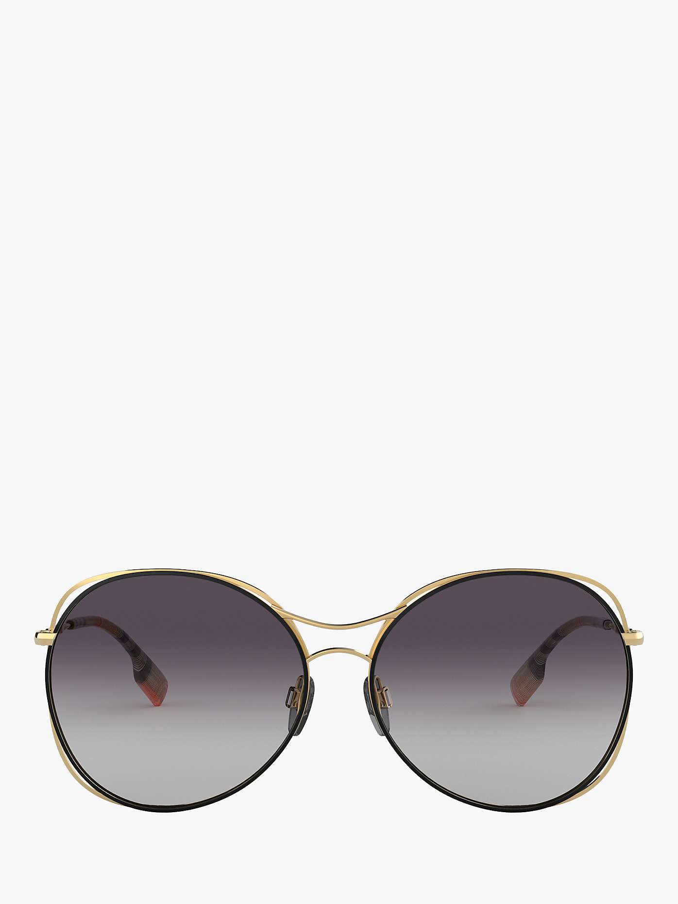 Buy Burberry BE3105 Women's Round Sunglasses, Gold/Black Gradient Online at johnlewis.com