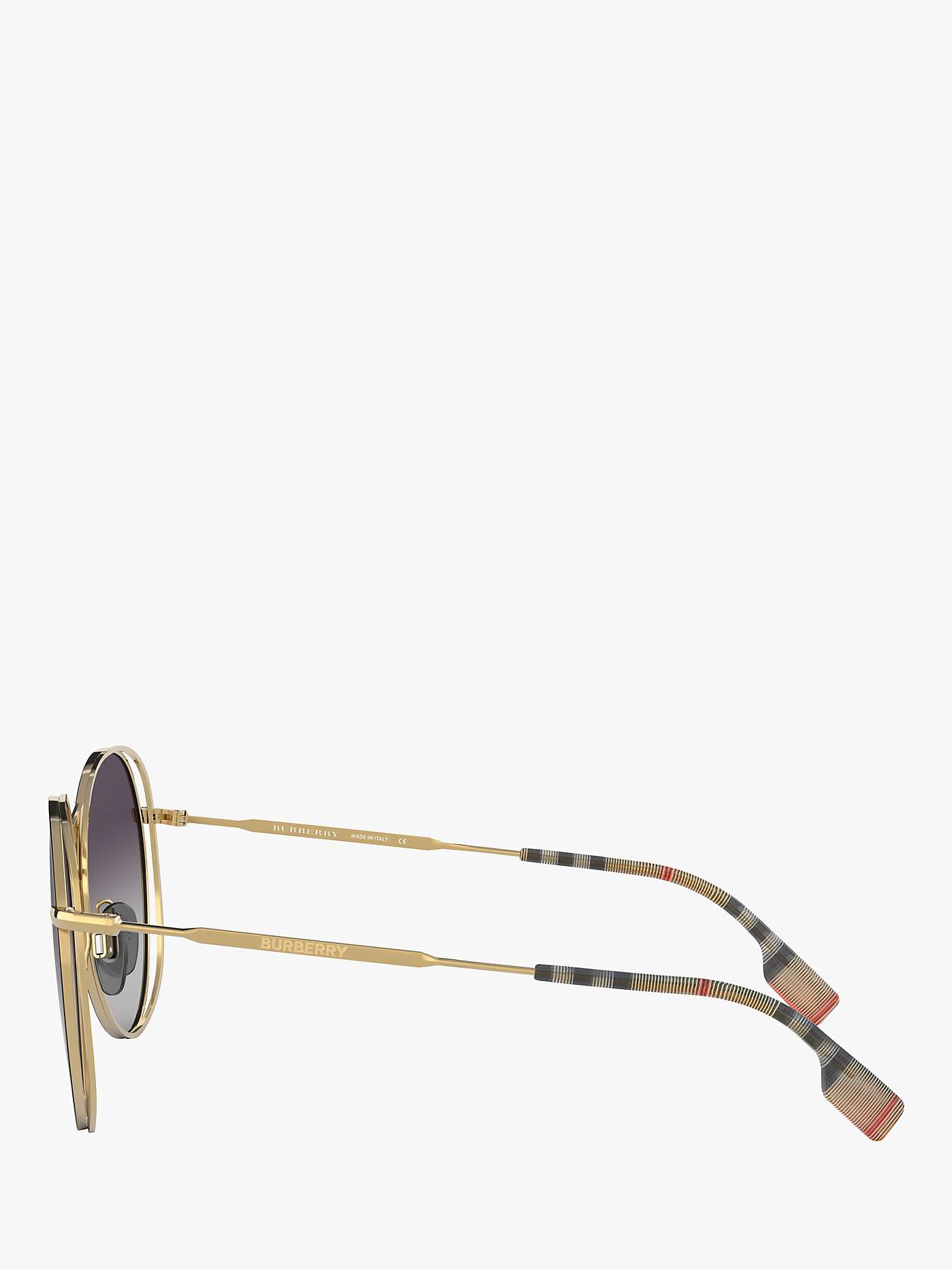 Buy Burberry BE3105 Women's Round Sunglasses, Gold/Black Gradient Online at johnlewis.com