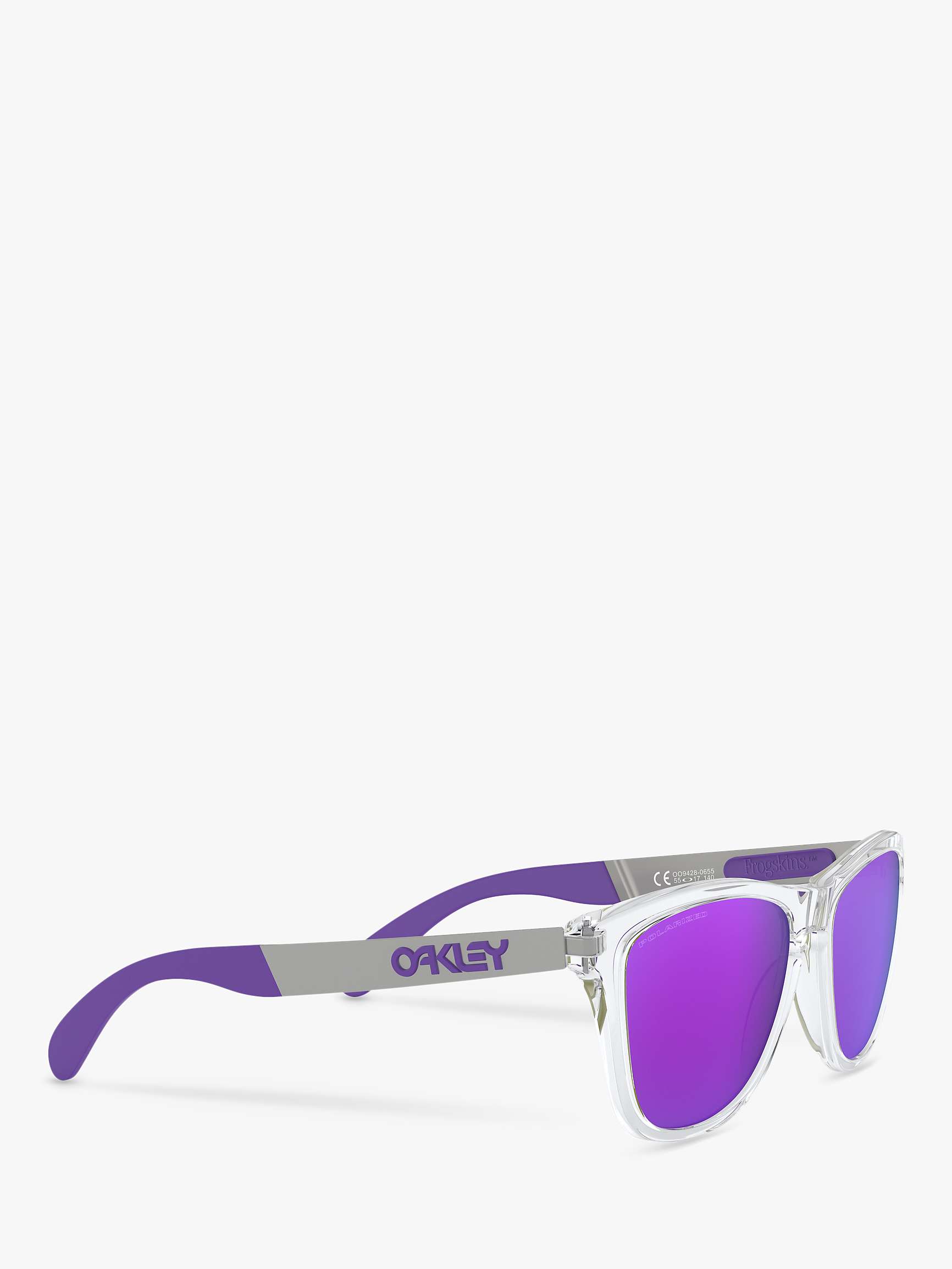Buy Oakley OO9428 Men's Frogskins Polarised Square Sunglasses, Clear Mix/Purple Online at johnlewis.com