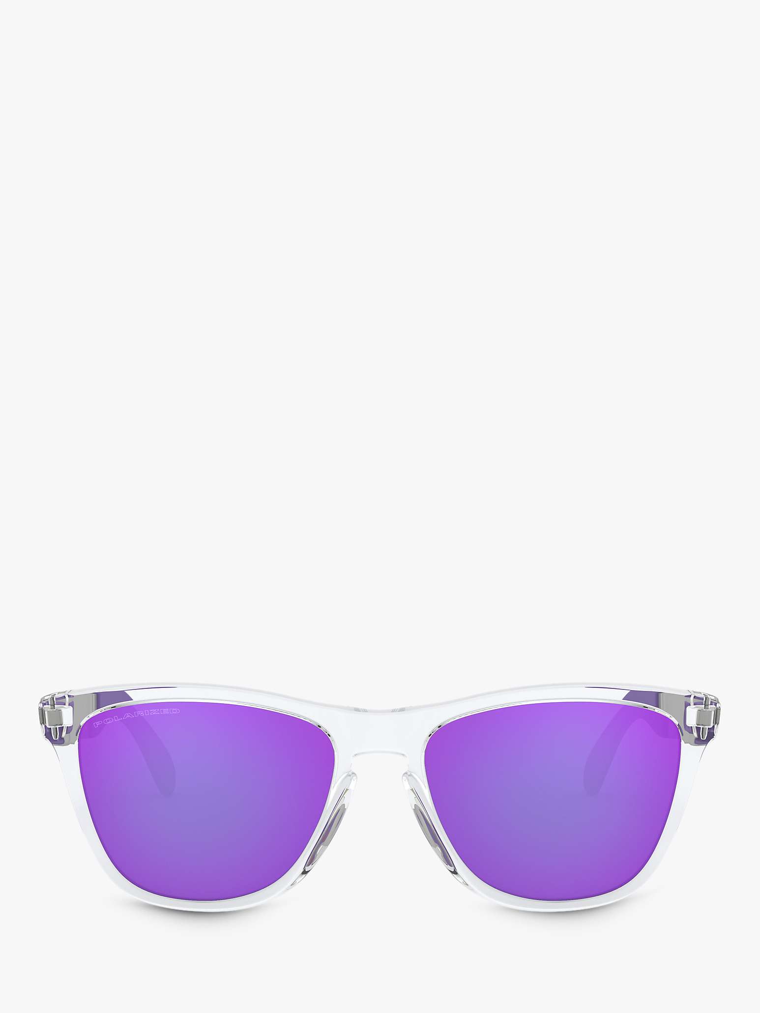 Buy Oakley OO9428 Men's Frogskins Polarised Square Sunglasses, Clear Mix/Purple Online at johnlewis.com