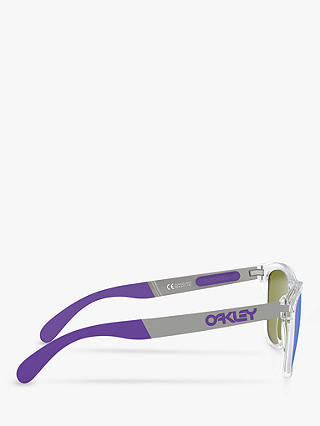 Oakley OO9428 Men's Frogskins Polarised Square Sunglasses, Clear Mix/Purple