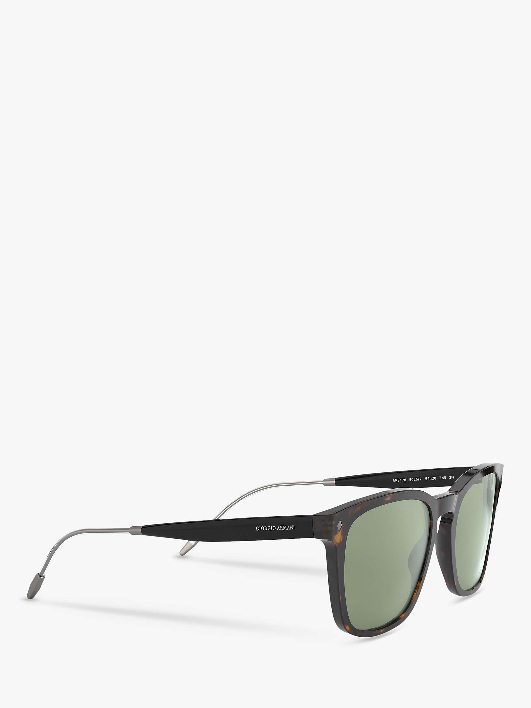 Buy Giorgio Armani AR8120 Men's Square Sunglasses, Tortoise/Green Online at johnlewis.com