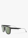 Giorgio Armani AR8120 Men's Square Sunglasses, Tortoise/Green