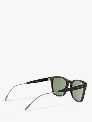 Giorgio Armani AR8120 Men's Square Sunglasses, Tortoise/Green