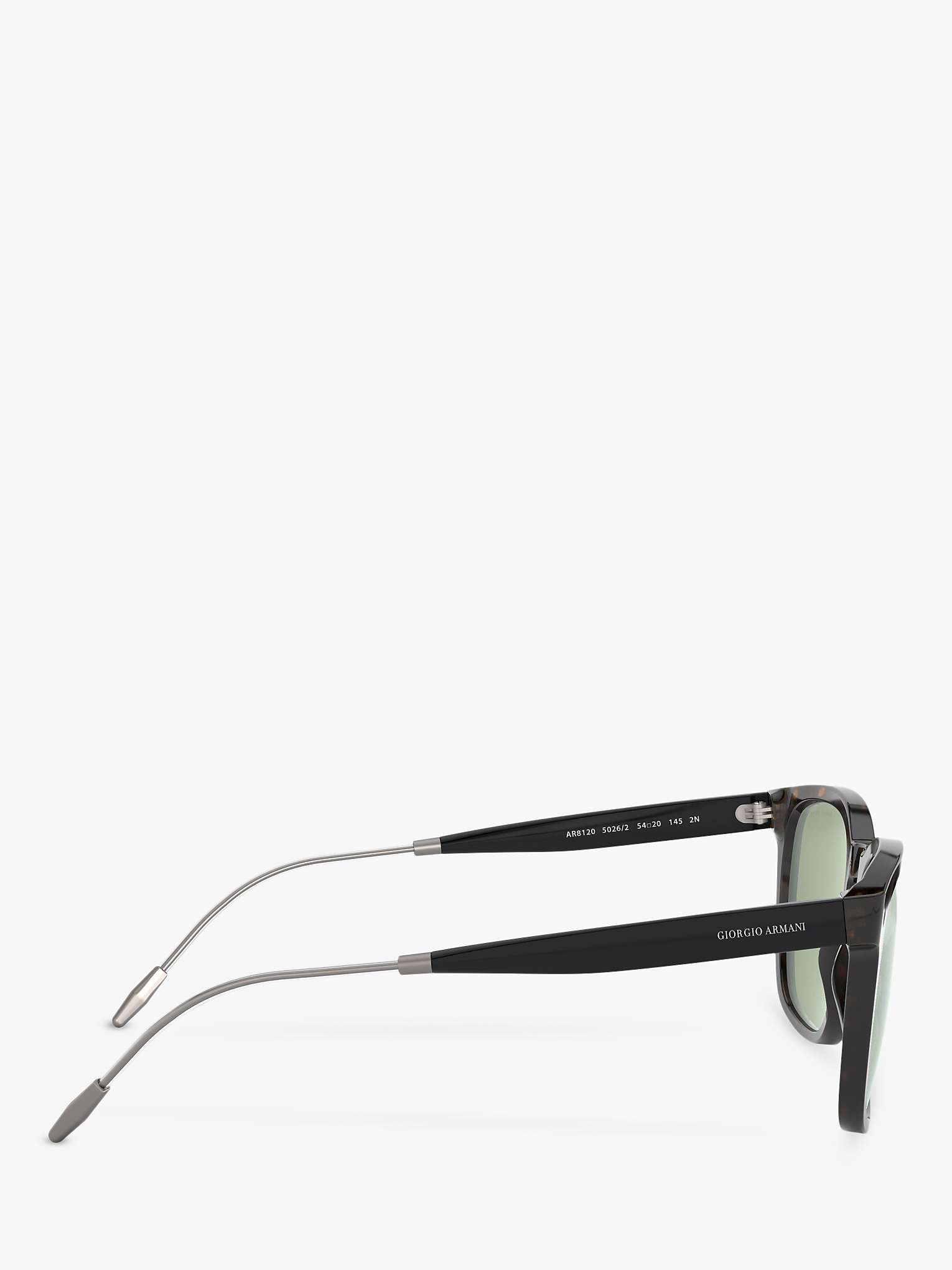 Buy Giorgio Armani AR8120 Men's Square Sunglasses, Tortoise/Green Online at johnlewis.com