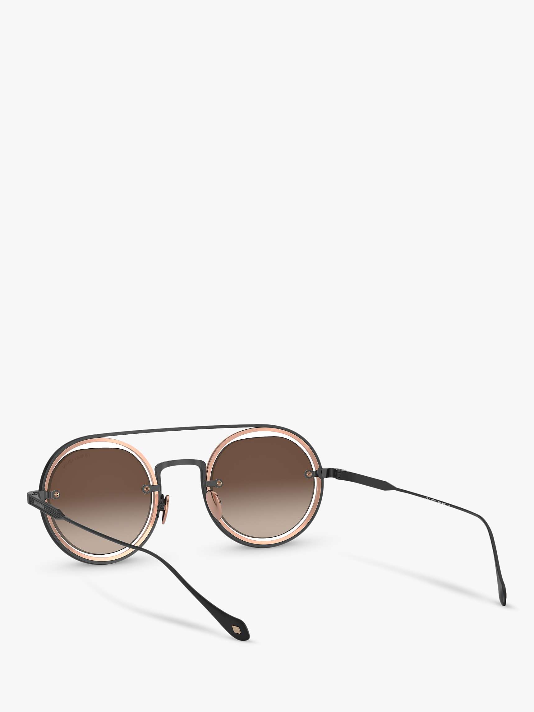 Buy Giorgio Armani AR6085 Men's Round Sunglasses, Matte Black/Bronze Gradient Online at johnlewis.com