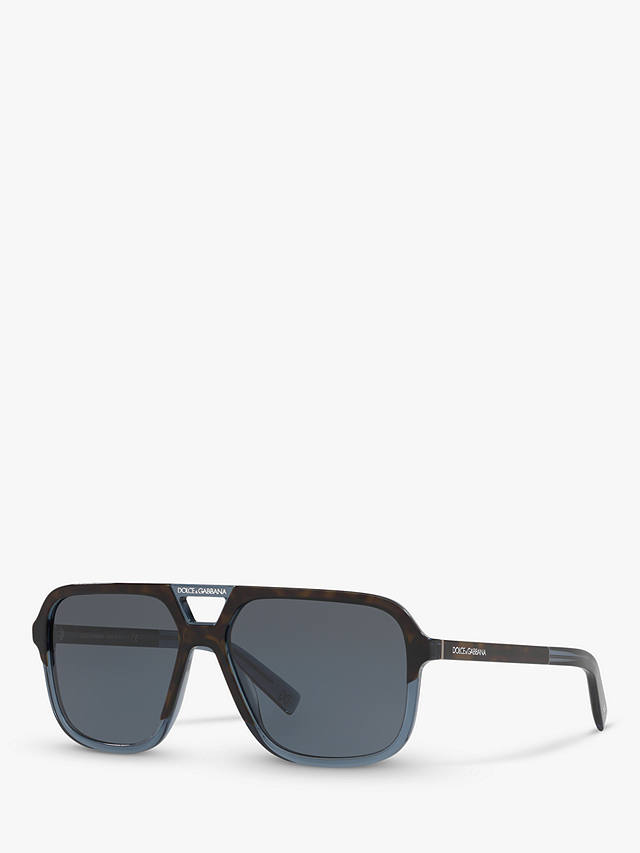 Dolce & Gabbana DG4354 Men's Square Sunglasses, Brown/Blue at John ...