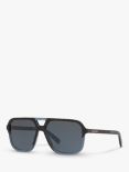 Dolce & Gabbana DG4354 Men's Square Sunglasses, Brown/Blue