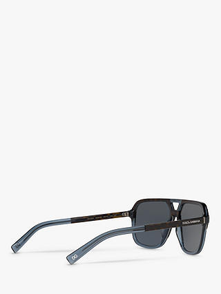 Dolce & Gabbana DG4354 Men's Square Sunglasses, Brown/Blue
