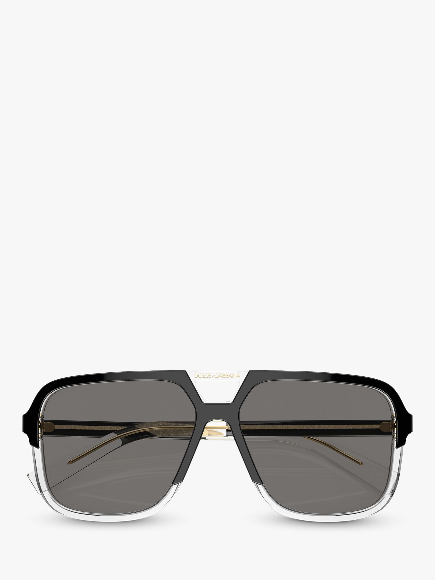 Dolce & Gabbana DG4354 Men's Polarised Square Sunglasses, Black Clear ...