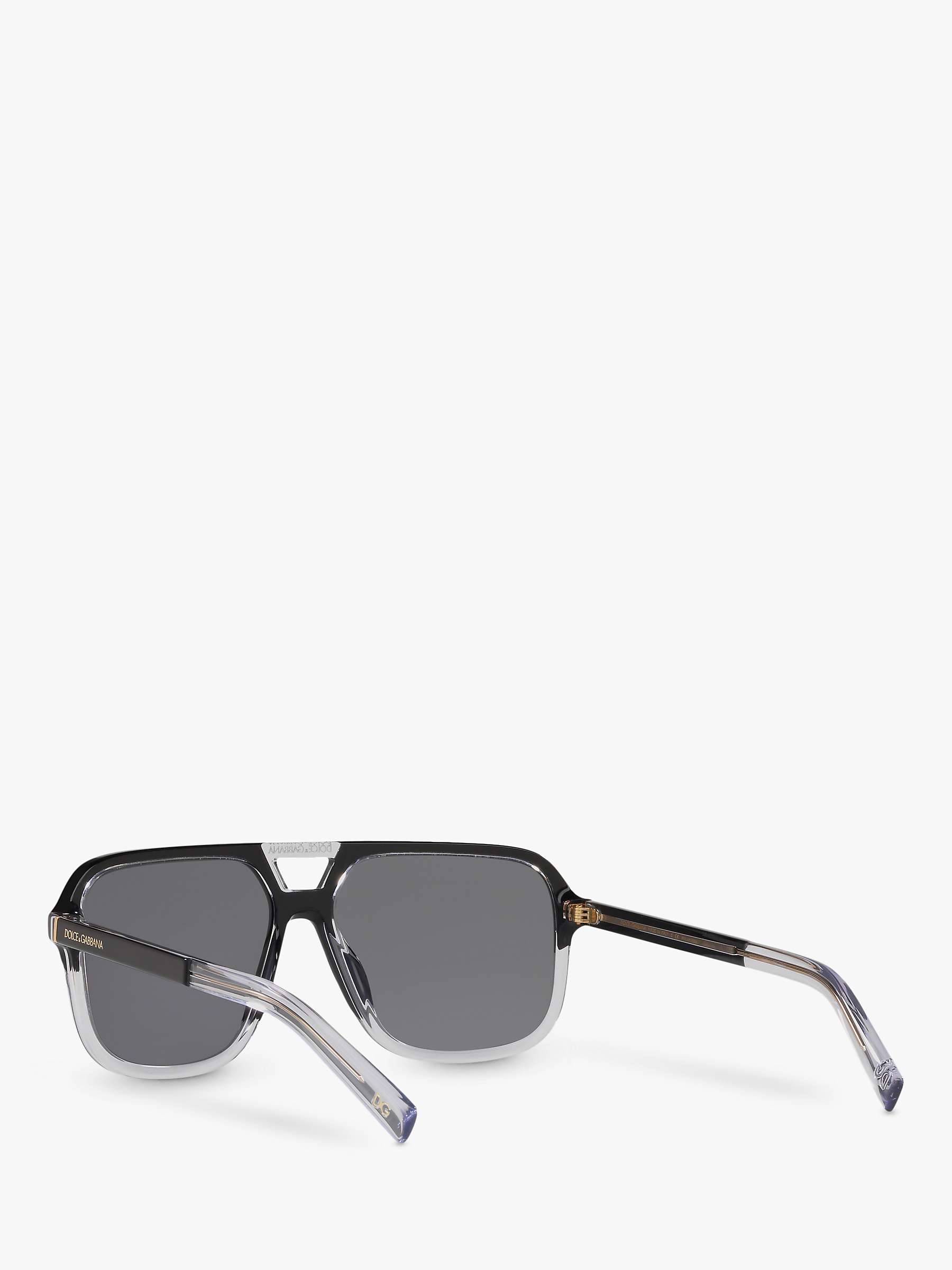 Dolce & Gabbana DG4354 Men's Polarised Square Sunglasses, Black Clear ...