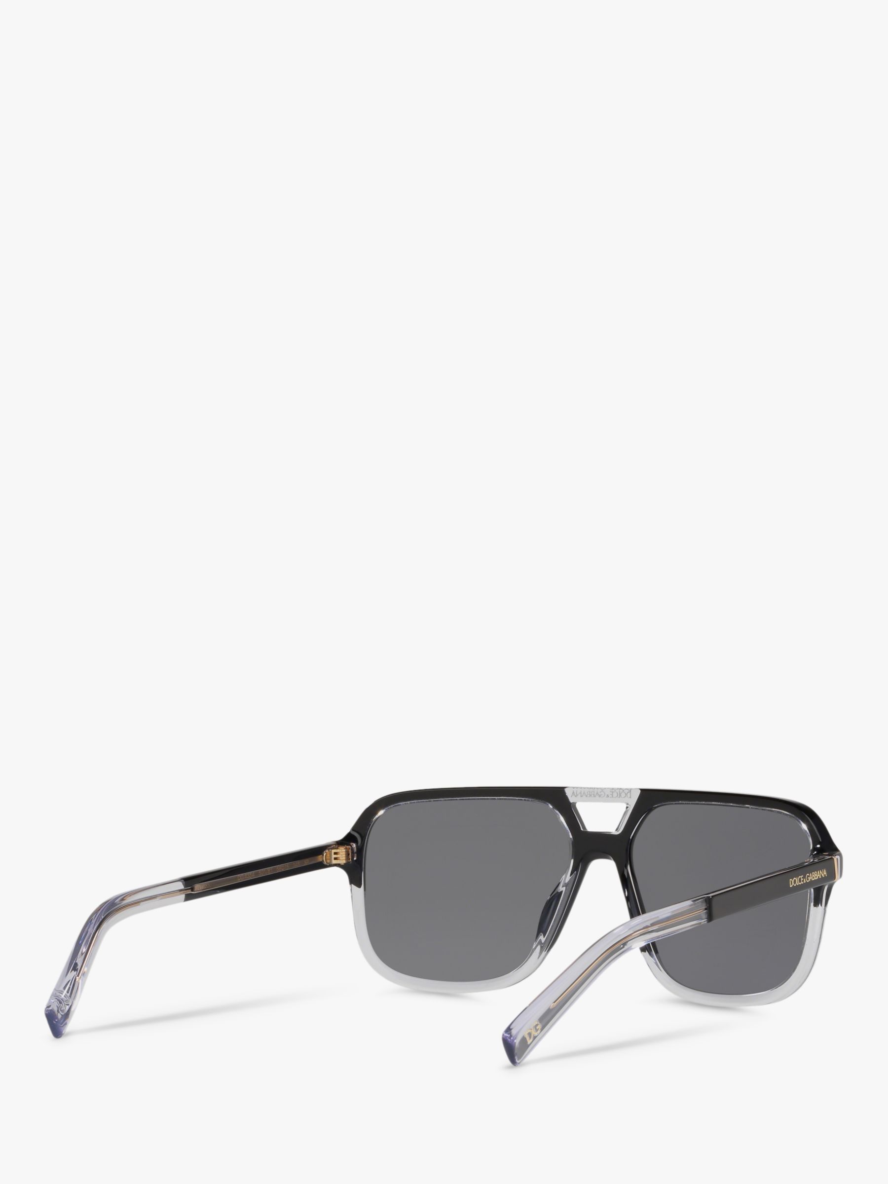 Buy Dolce & Gabbana DG4354 Men's Polarised Square Sunglasses, Black Clear/Grey Online at johnlewis.com