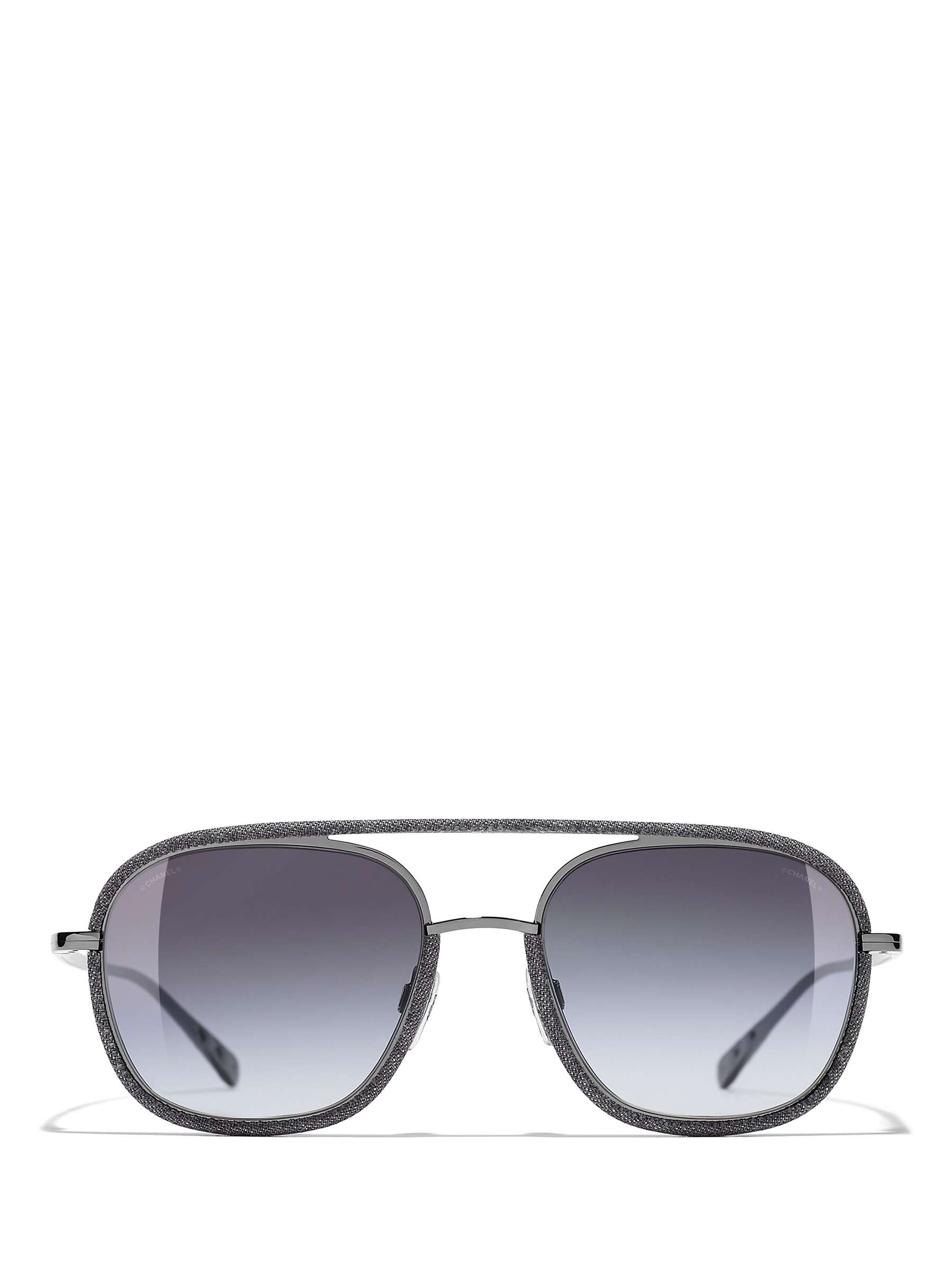 Buy CHANEL Oval Sunglasses CH4249J Silver/Grey Gradient Online at johnlewis.com